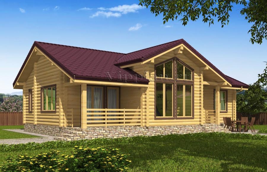 Одноэтажный дом с террасой, тремя спальнями.